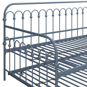Novogratz Bright Pop Metal Daybed with Trundle - Stone Blue  - Twin