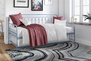 Novogratz Bright Pop Metal Daybed with Trundle - Stone Blue  - Twin