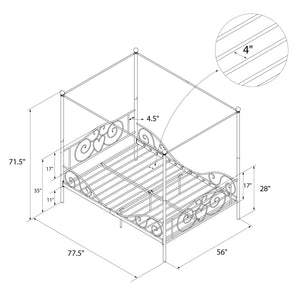 DHP Canopy Metal Bed - Pink - Full