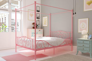 DHP Canopy Metal Bed - Pink - Full