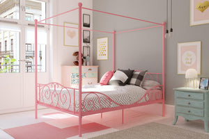DHP Canopy Metal Bed - Pink - Full