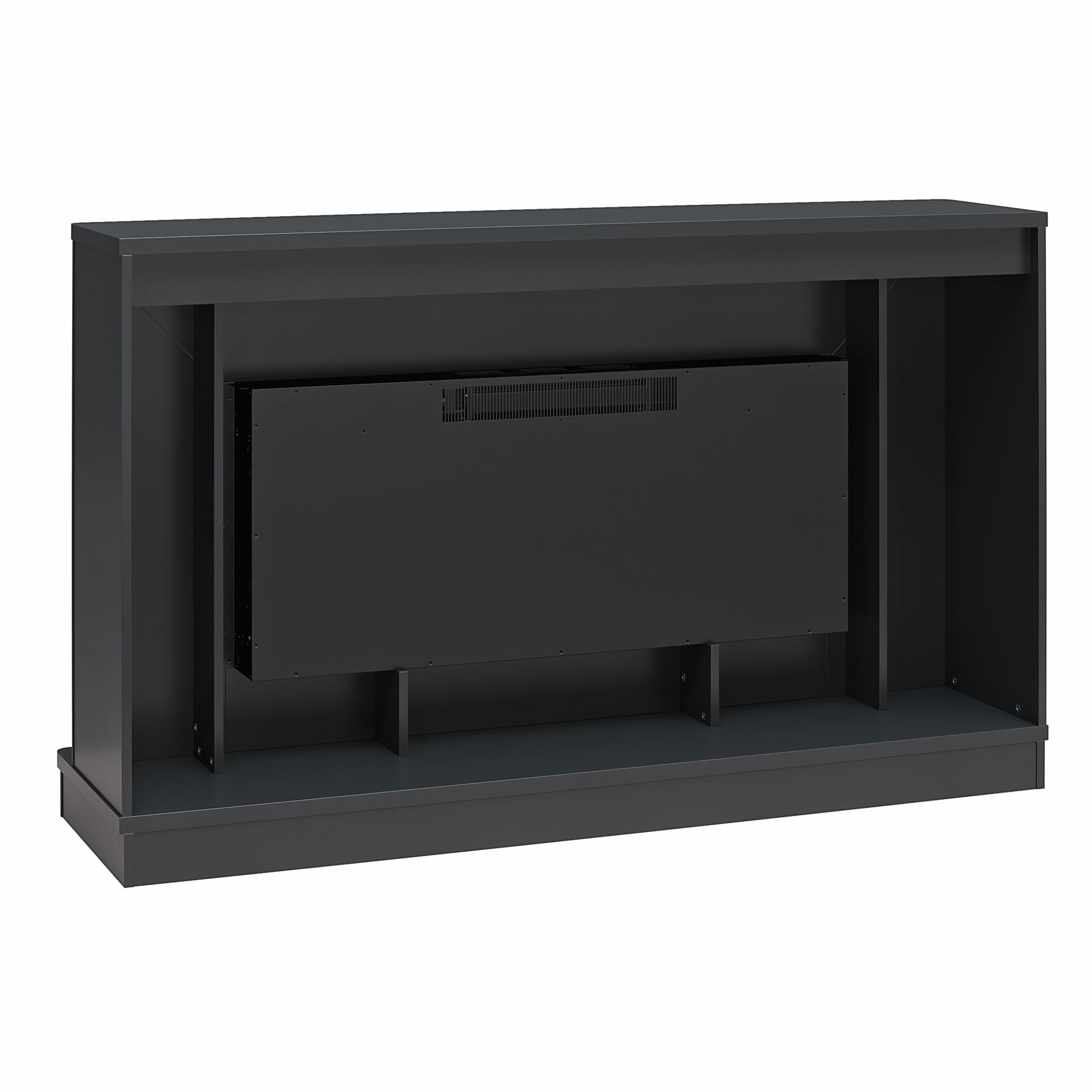 CosmoLiving Rene Electric Fireplace Mantel 65" TV Stand with Multi-Color Flame and Crystal Ember Bed - Black