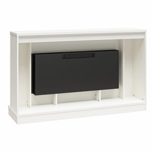CosmoLiving Rene Electric Fireplace Mantel 65" TV Stand with Multi-Color Flame and Crystal Ember Bed - White