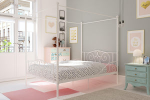 DHP Canopy Metal Bed - Off White - Full