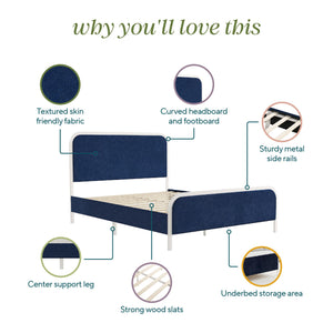 Novogratz Tallulah Upholstered Bed - Navy - Queen