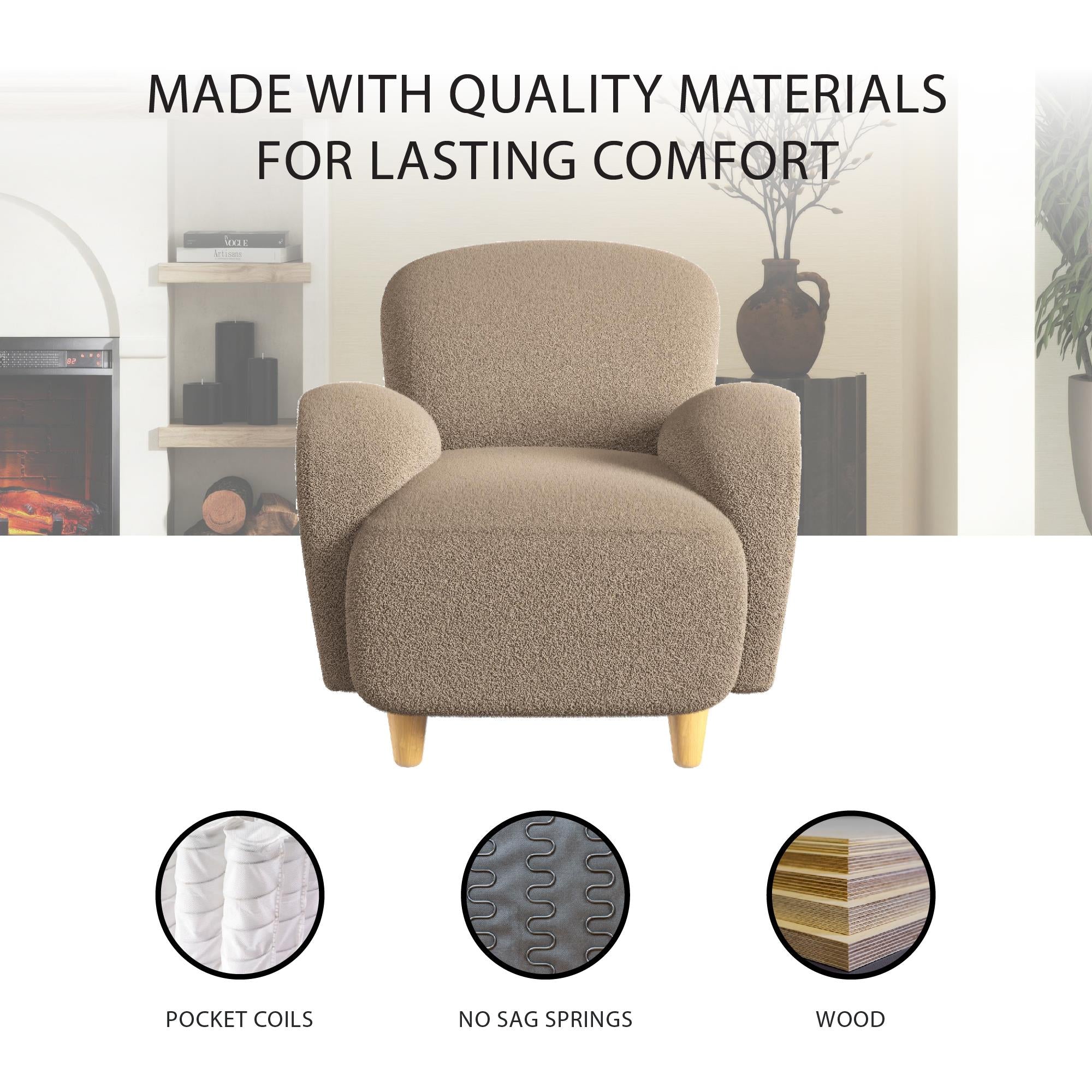 Mr. Kate Primrose Upholstered Accent Chair - Brown - 1-Seater