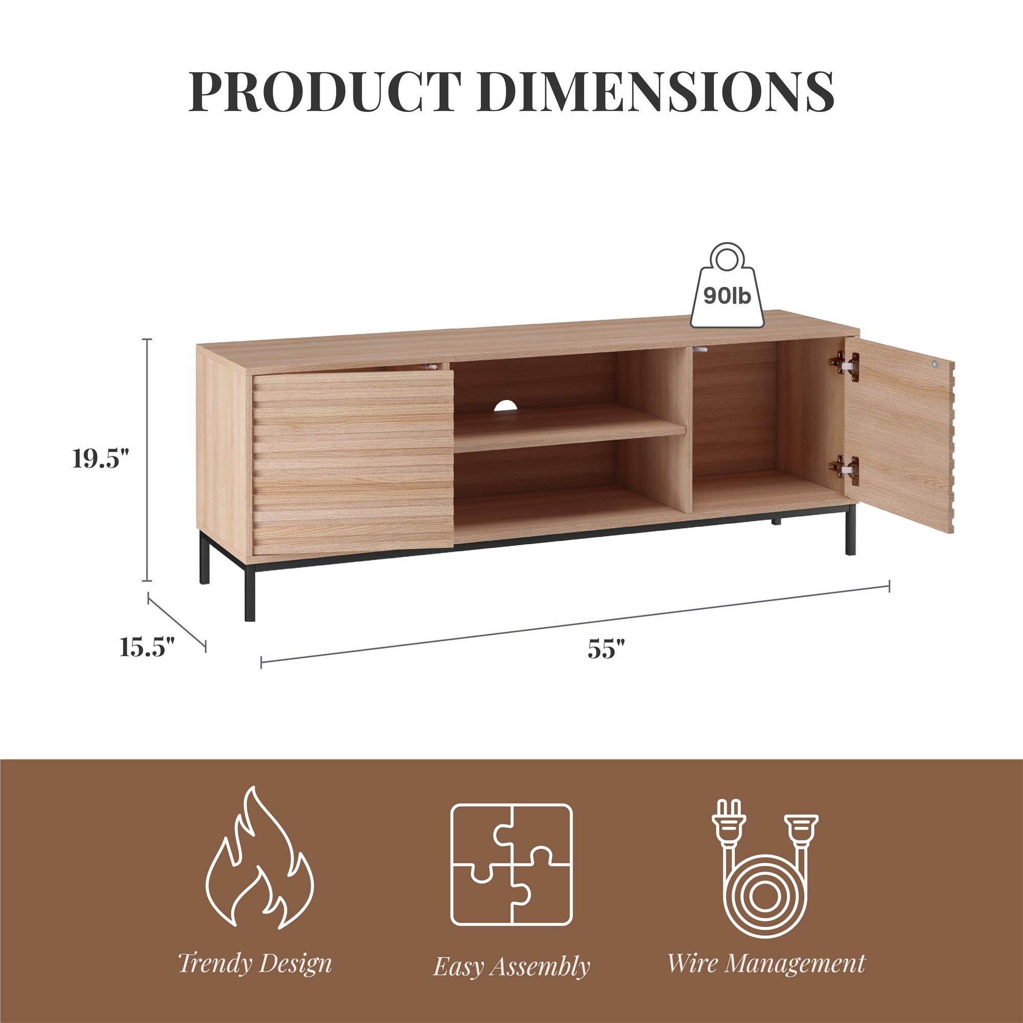 Ren Home Jarrel TV Board - Natural