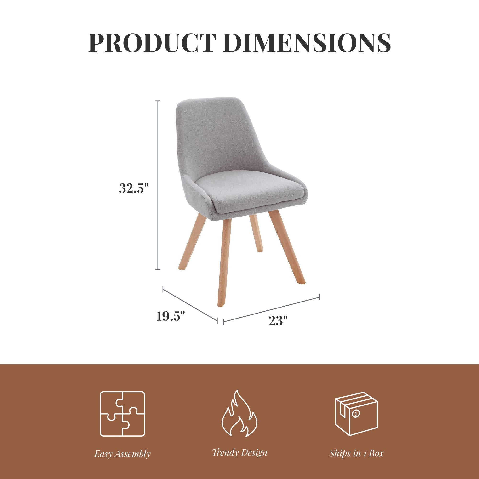 Ren Home Thora Dining Chair, Set of 2 - Light Gray - Set of 2