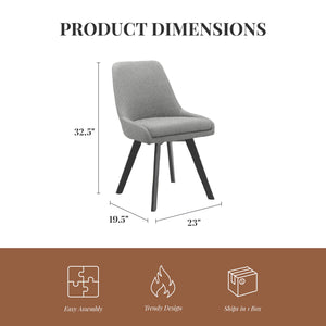 Ren Home Thora Dining Chair, Set of 2 - Gray - Set of 2