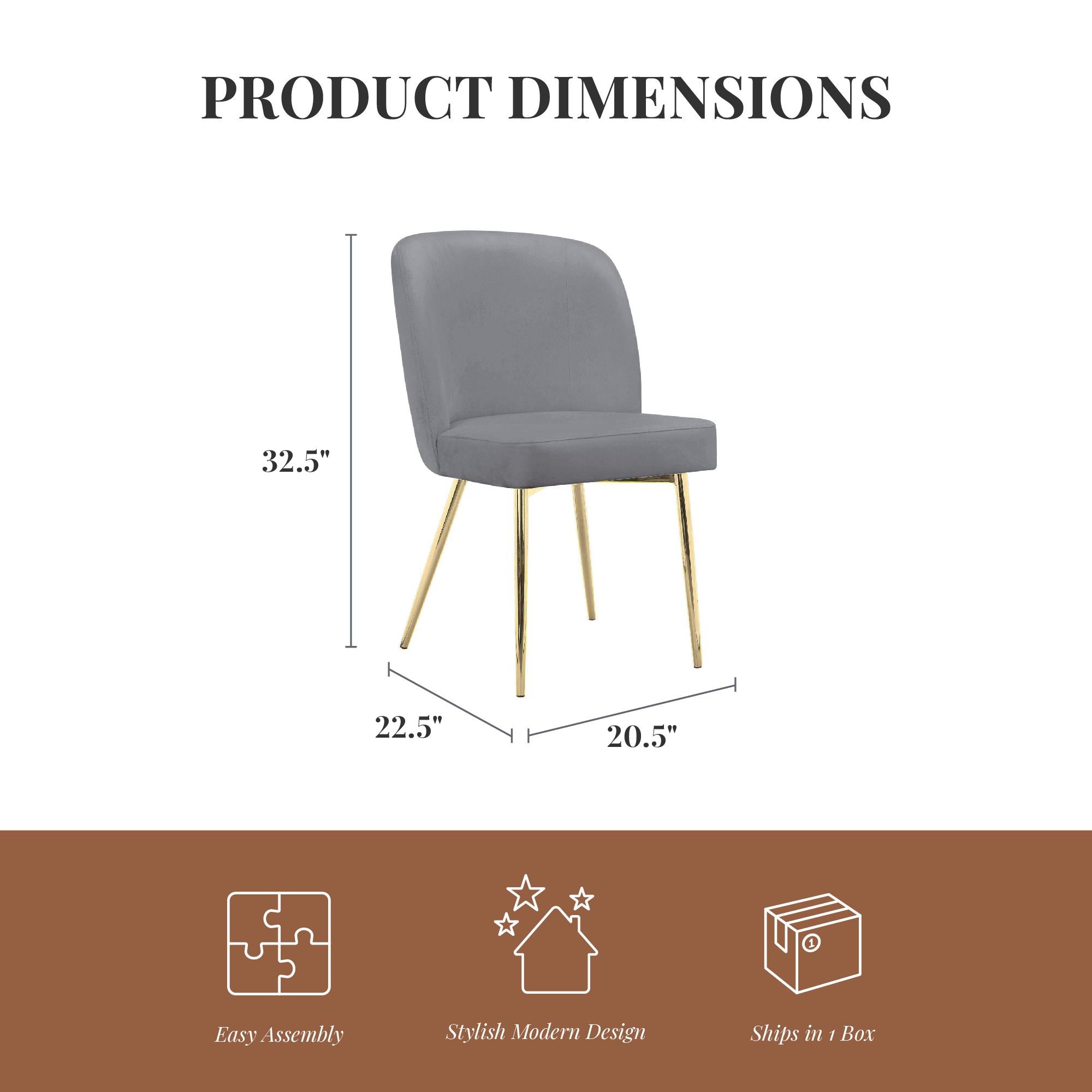 Ren Home Trina Dining Chair, Set of 2 - Gray - Set of 2