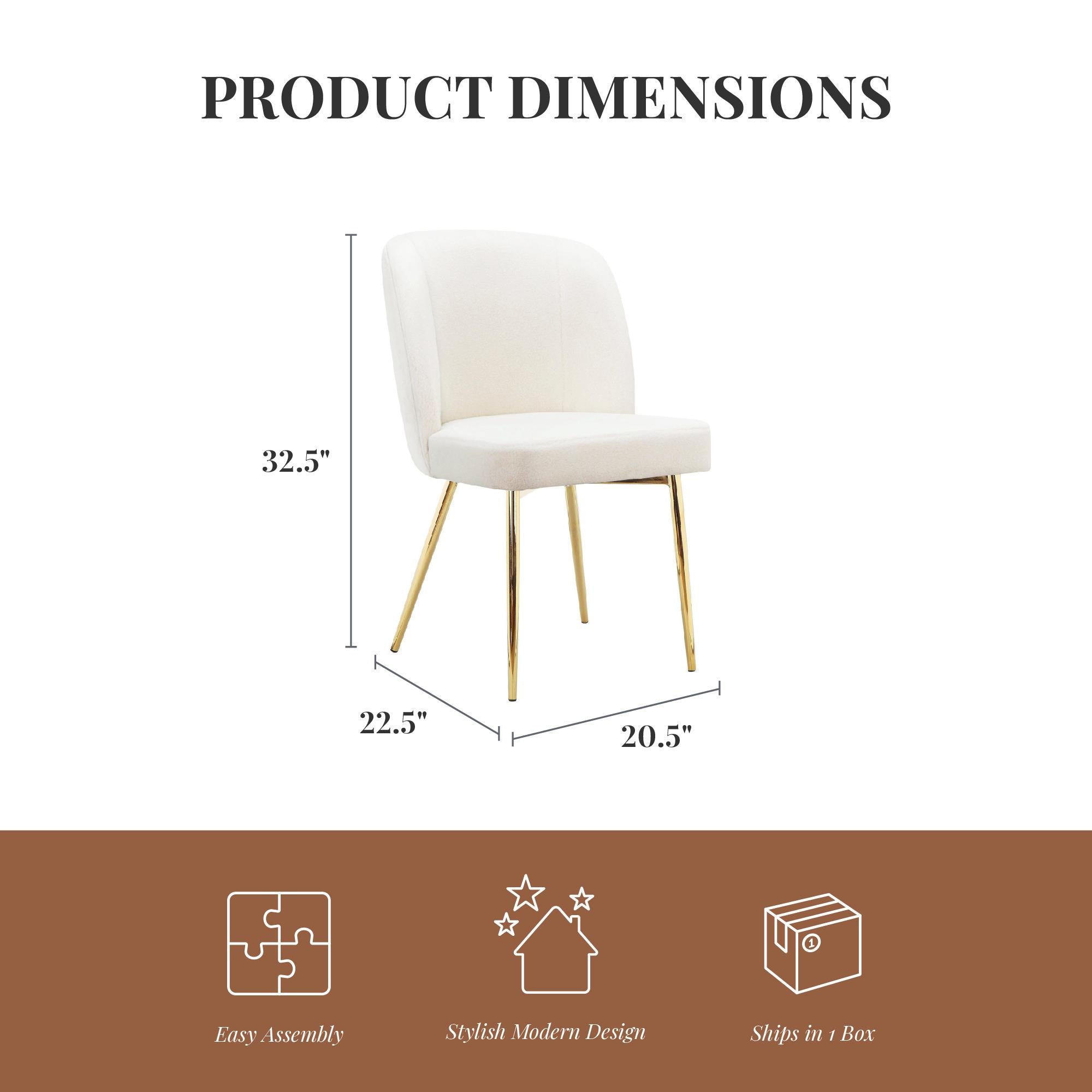 Ren Home Trina Dining Chair, Set of 2 - White - Set of 2