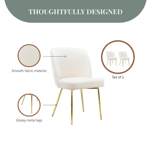 Ren Home Trina Dining Chair, Set of 2 - White - Set of 2