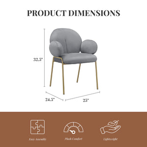 Ren Home Sanna Dining Chair, Set of 2 - Gray - Set of 2