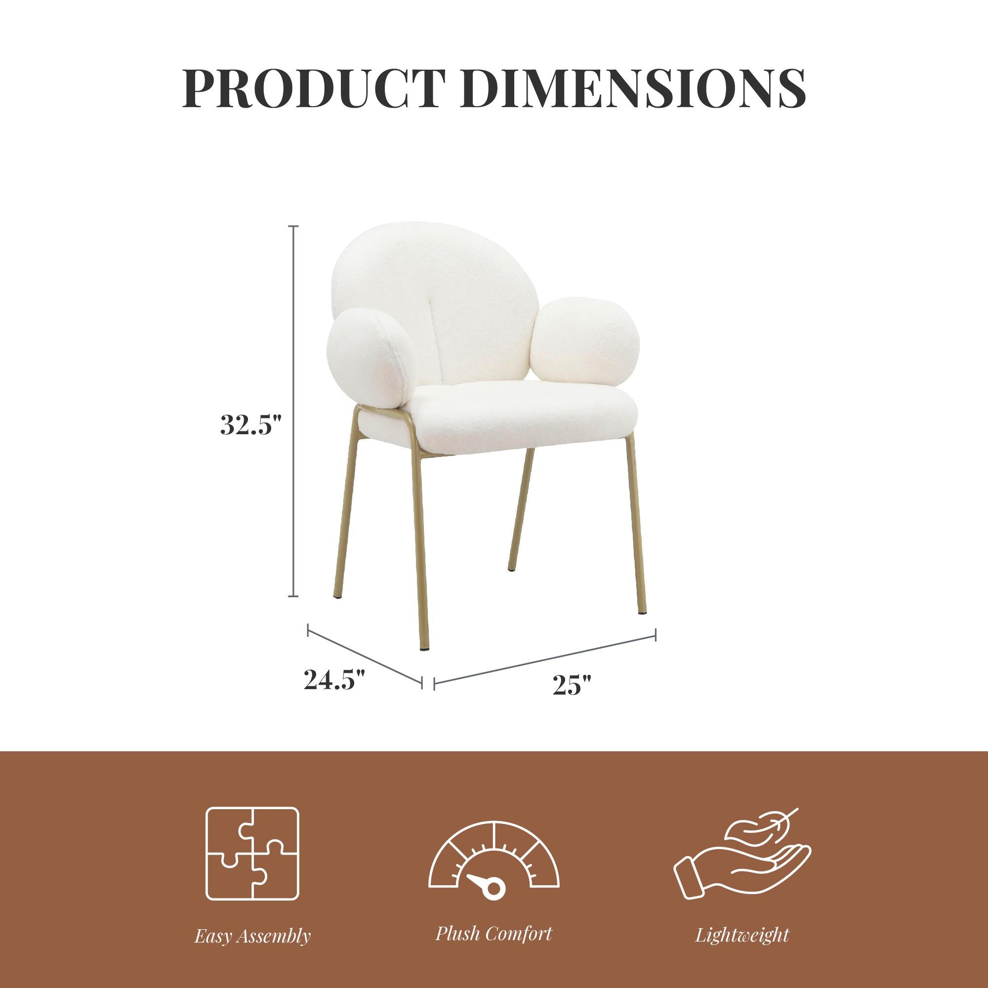 Ren Home Sanna Dining Chair, Set of 2 - Off White - Set of 2