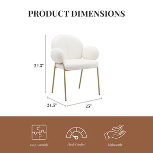 Ren Home Sanna Dining Chair, Set of 2 - Off White - Set of 2
