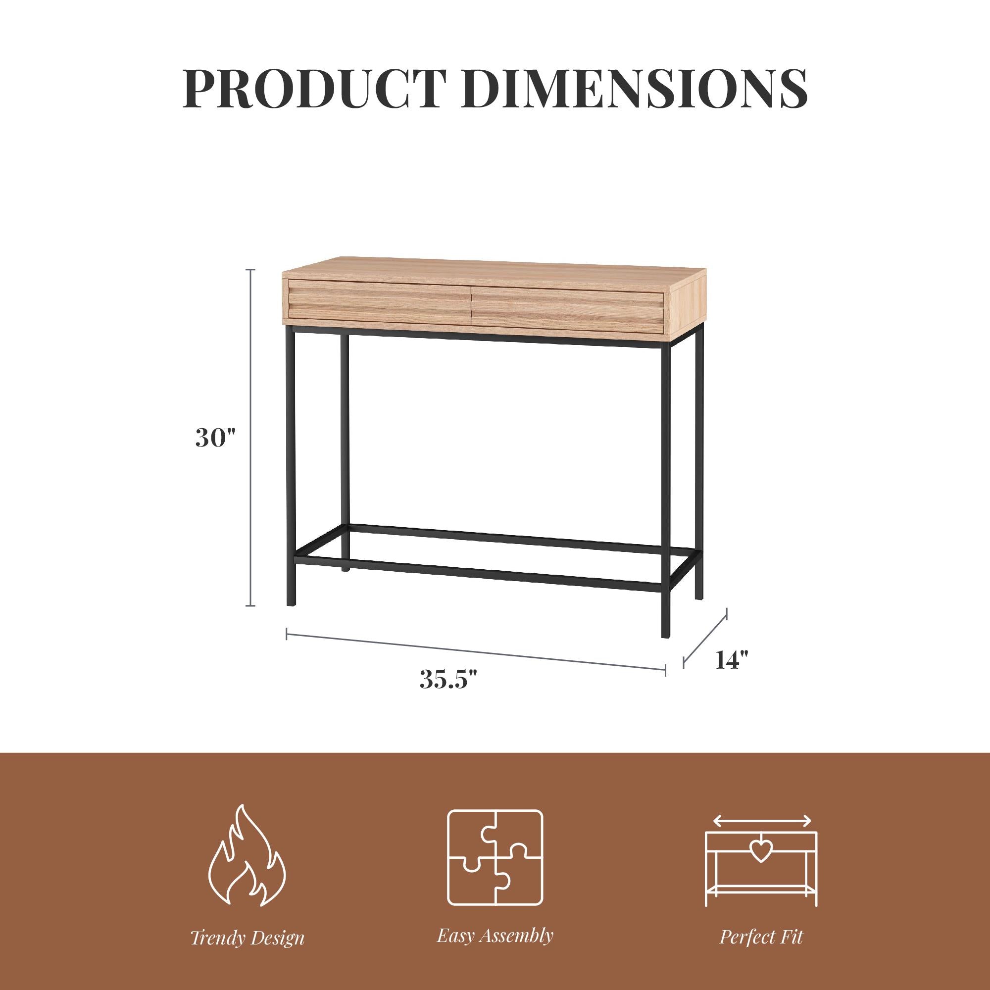 Ren Home Jarrel Console Table - Natural