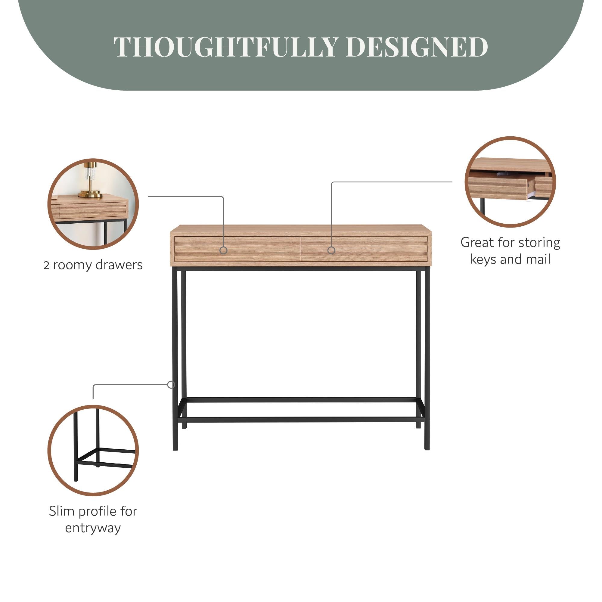 Ren Home Jarrel Console Table - Natural