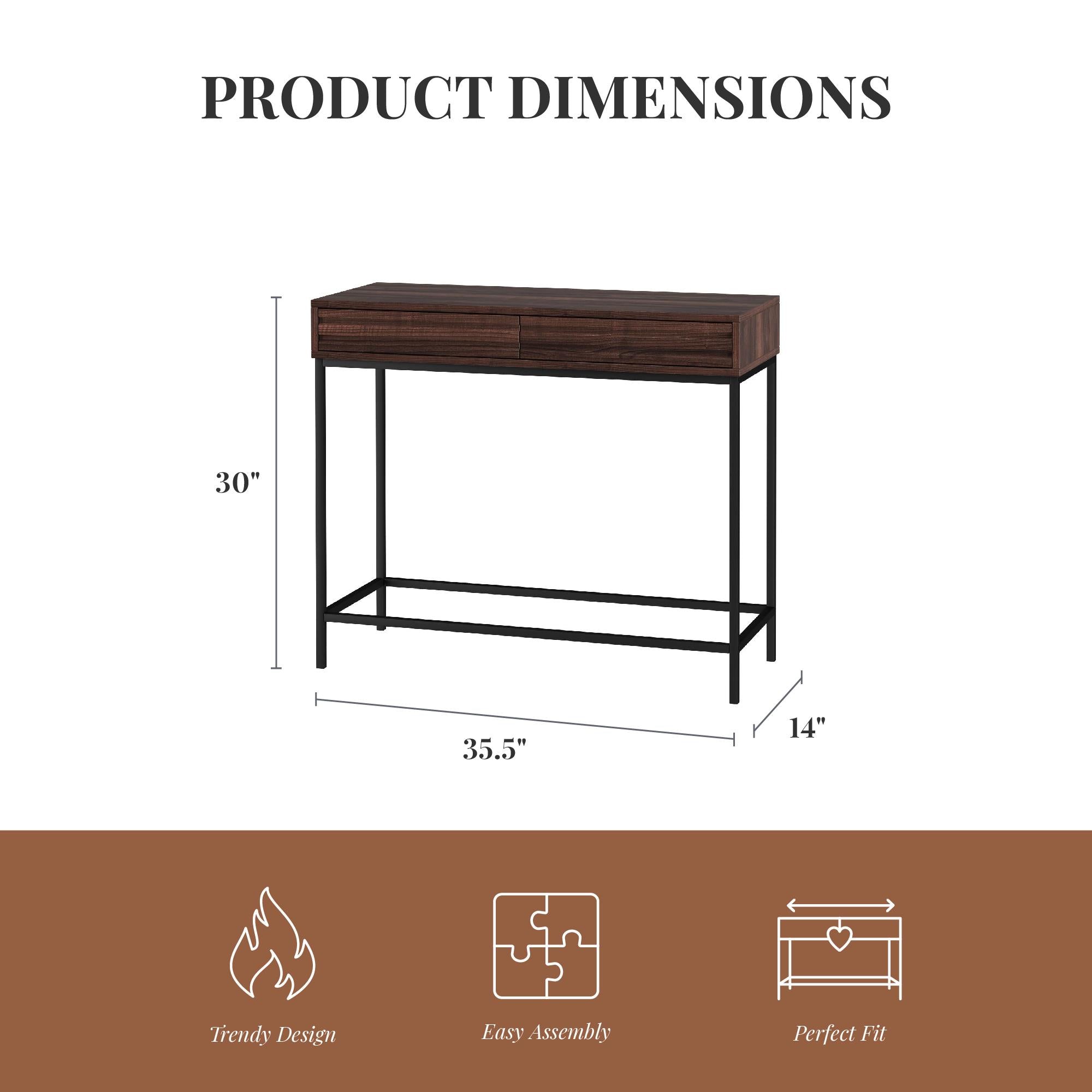 Ren Home Jarrel Console Table - Walnut