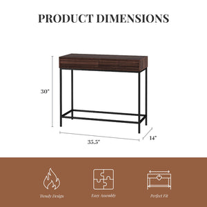 Ren Home Jarrel Console Table - Walnut
