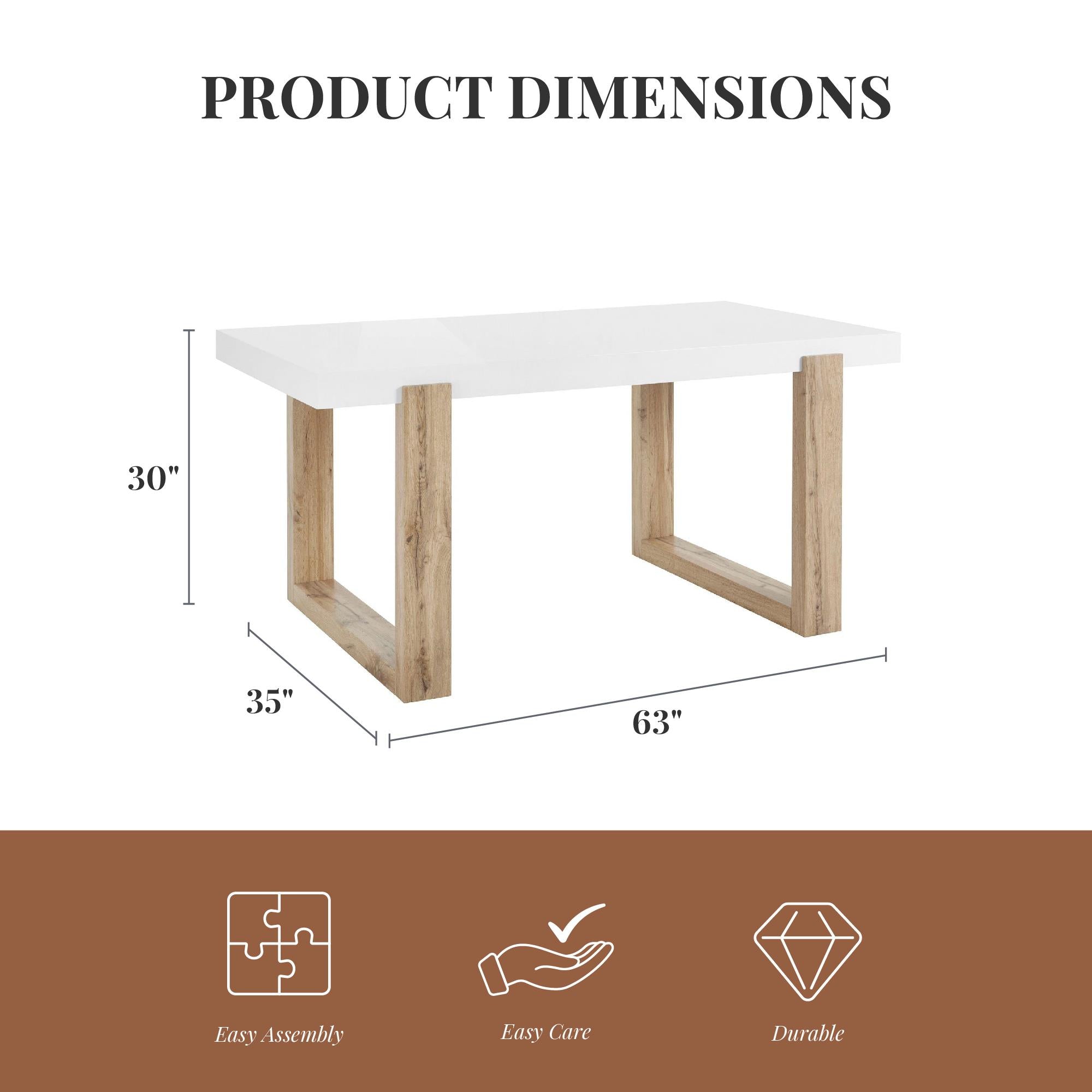 Ren Home Arvid Dining Table - White