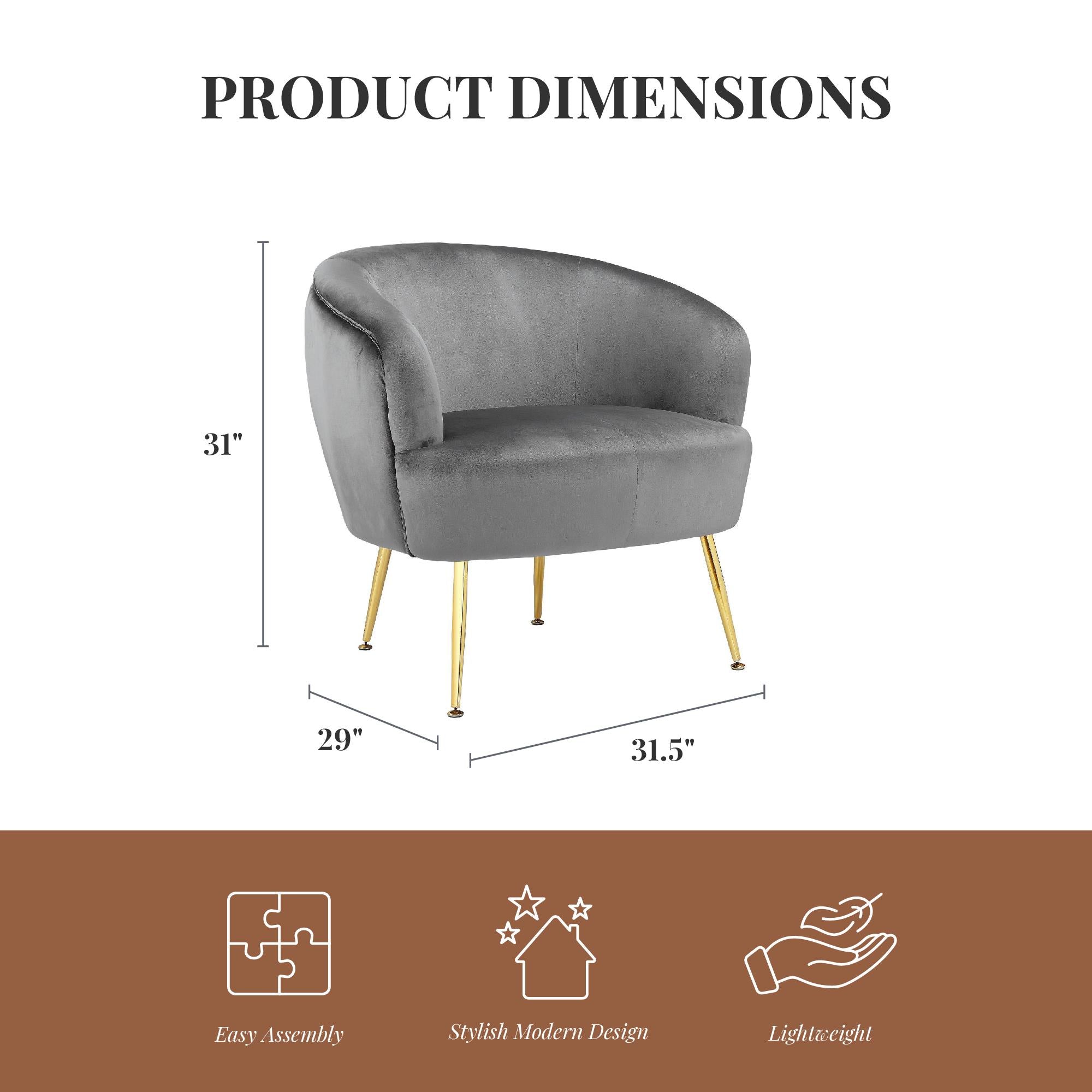 Ren Home Kara Accent Chair - Gray
