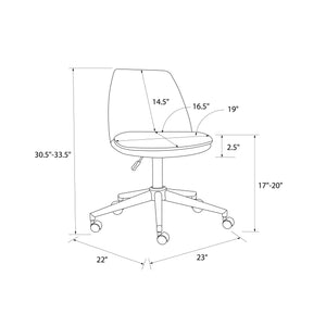 DHP Ivy Office Chair - Light Pink
