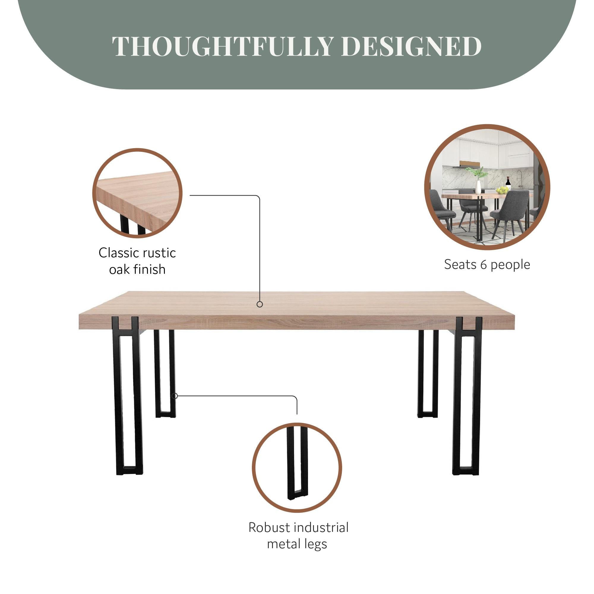 Ren Home Kent Dining Table - Light Oak