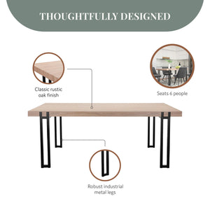 Ren Home Kent Dining Table - Light Oak