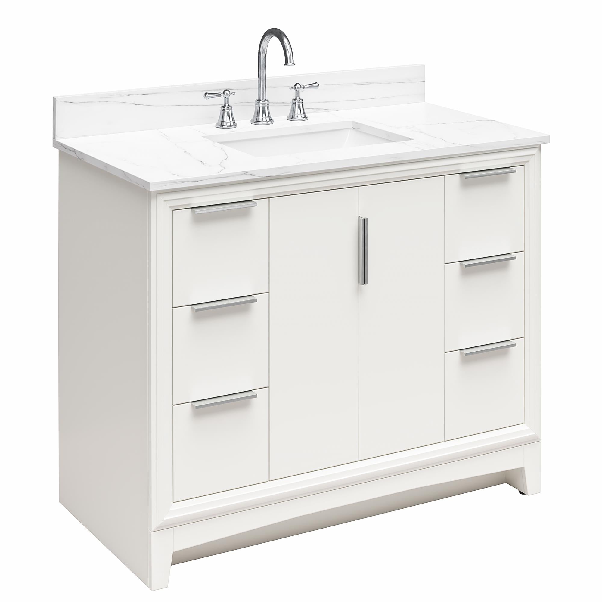 RealRooms Hannson 42" Bathroom Vanity with Sink - White - 42"
