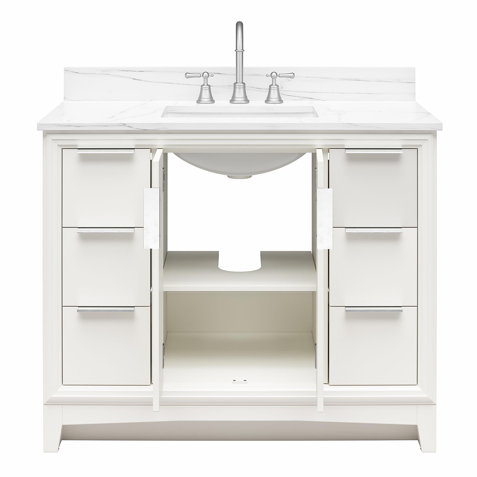 RealRooms Hannson 42" Bathroom Vanity with Sink - White - 42"