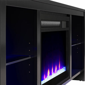Ameriwood Home Torrick LED Fireplace 55" TV Stand with Crystal Insert - Black