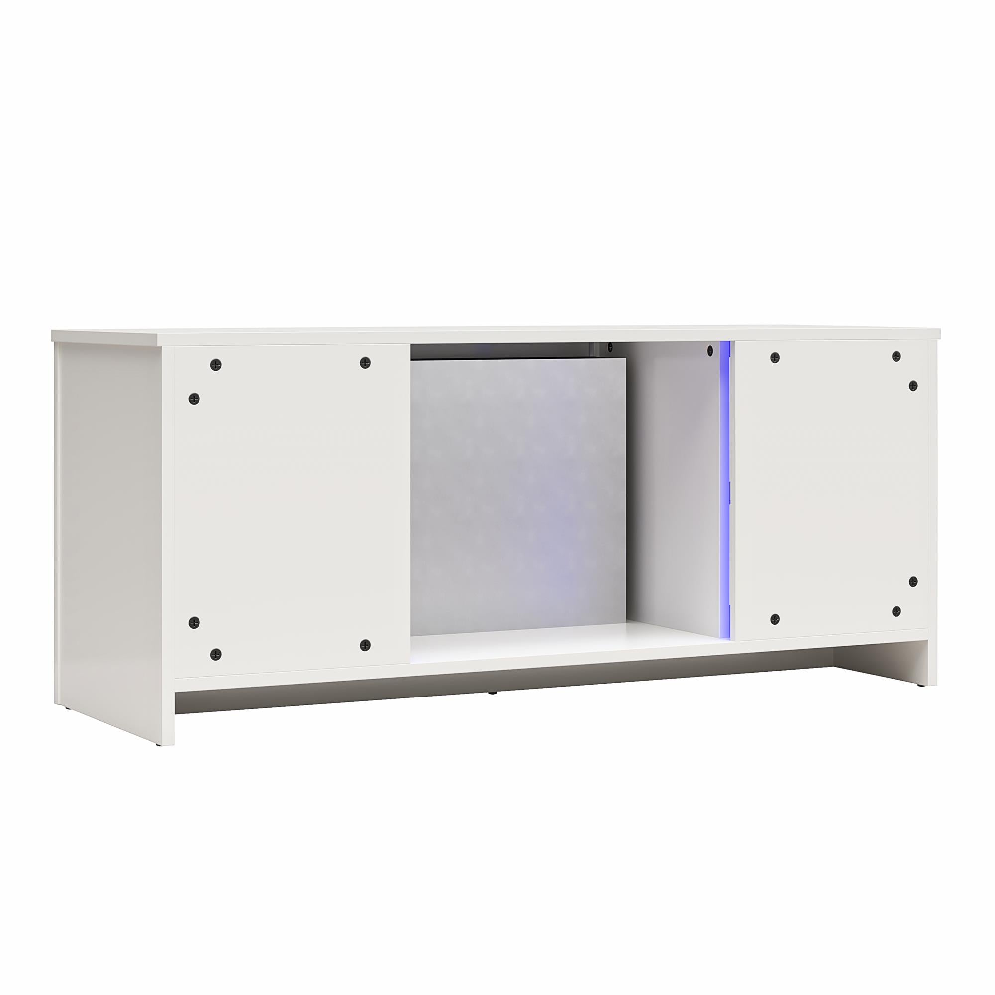 Ameriwood Home Torrick LED Fireplace 55" TV Stand with Crystal Insert - White