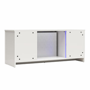 Ameriwood Home Torrick LED Fireplace 55" TV Stand with Crystal Insert - White
