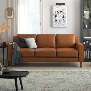 DHP Brynn Sofa - Camel Faux Leather