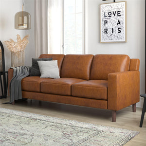 DHP Brynn Sofa - Camel Faux Leather
