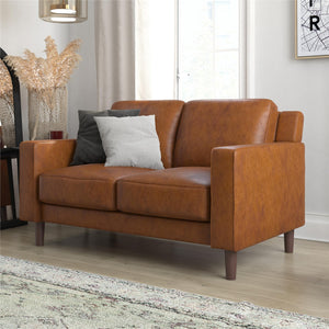 DHP Brynn Loveseat - Camel Faux Leather