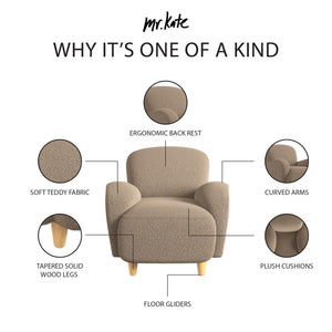 Mr. Kate Primrose Upholstered Accent Chair - Brown - 1-Seater