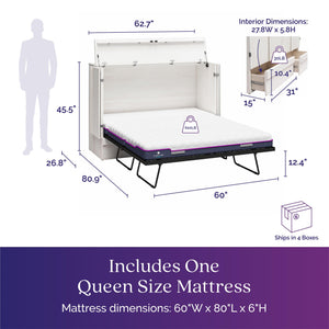 Signature Sleep Paramount Tri-Fold Cabinet Bed - Ivory Oak - Queen