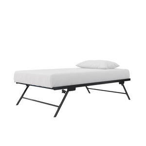 DHP Locky Metal Daybed with Pop Up Trundle - Black - Full-Over-Twin