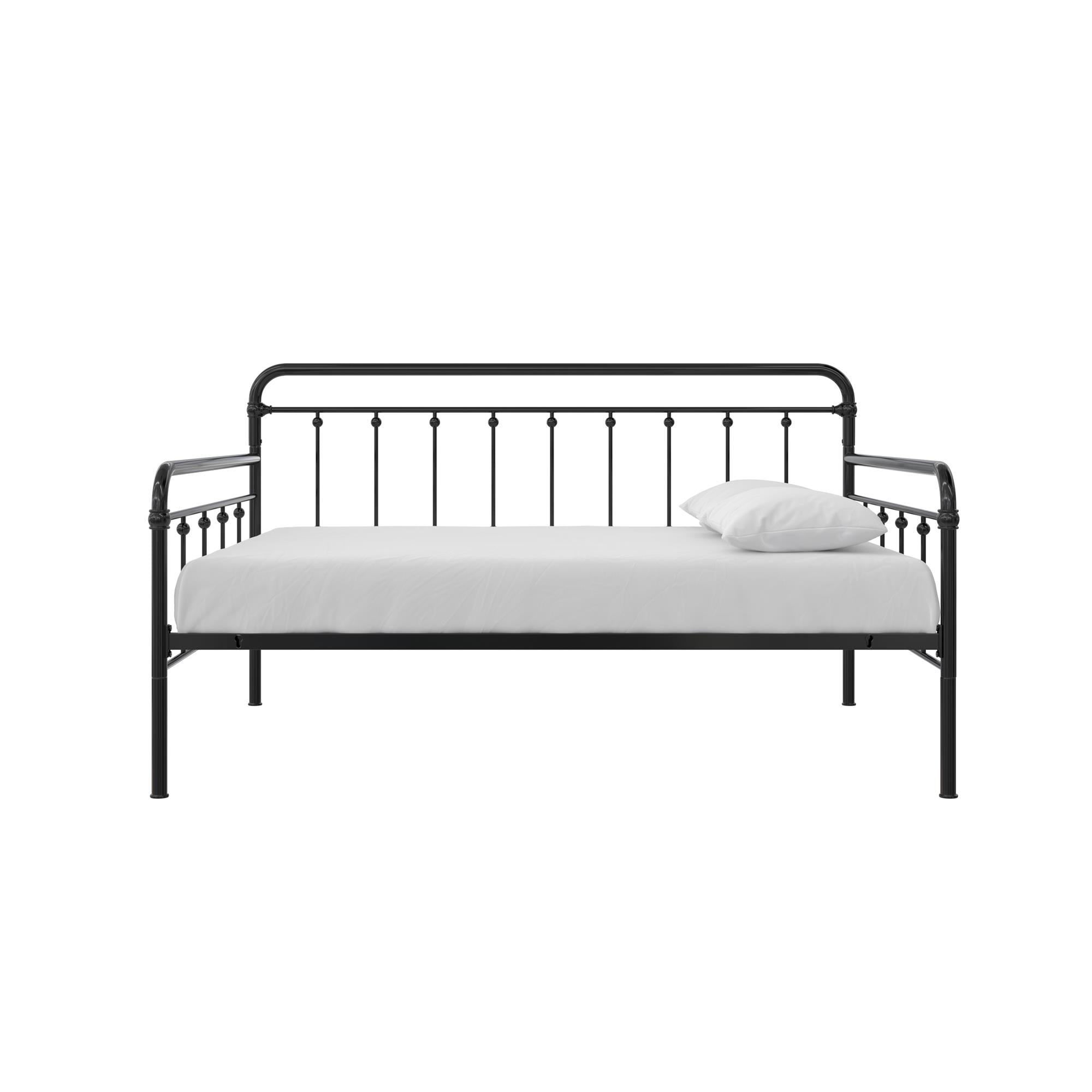 DHP Locky Metal Daybed with Pop Up Trundle - Black - Full-Over-Twin