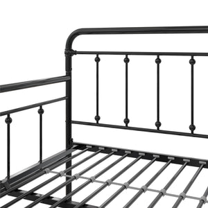 DHP Locky Metal Daybed with Pop Up Trundle - Black - Full-Over-Twin