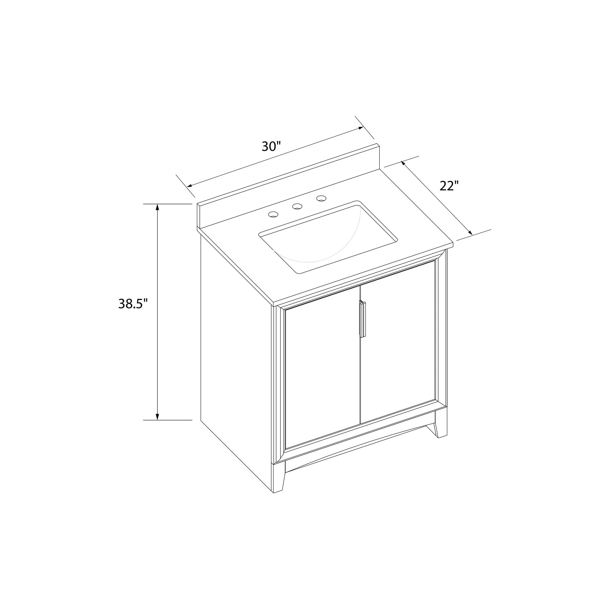 RealRooms Hannson 30" Bathroom Vanity with Sink - White - 30"