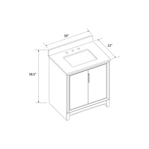 RealRooms Hannson 30" Bathroom Vanity with Sink - French Blue - 30"