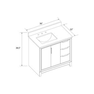 RealRooms Hannson 36" Bathroom Vanity with Sink - White - 36"