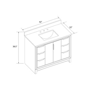 RealRooms Hannson 42" Bathroom Vanity with Sink - White - 42"