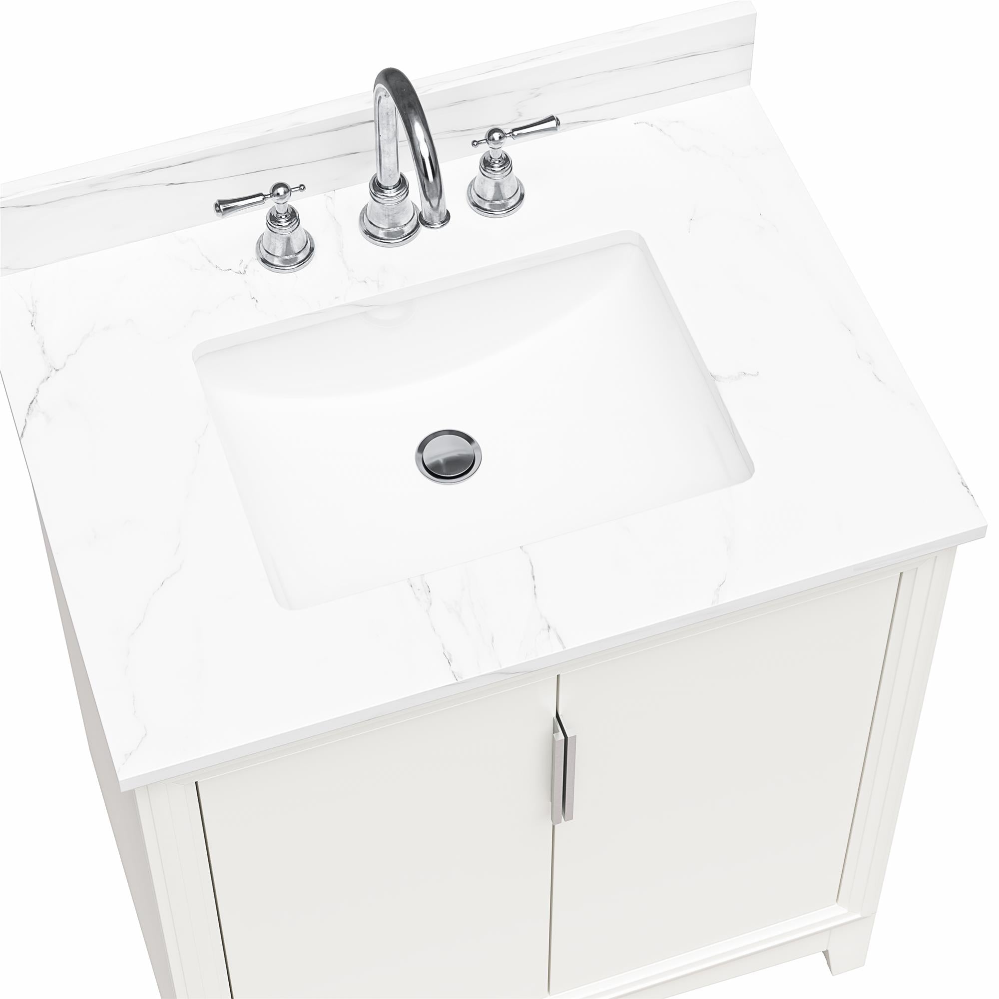 RealRooms Hannson 30" Bathroom Vanity with Sink - White - 30"