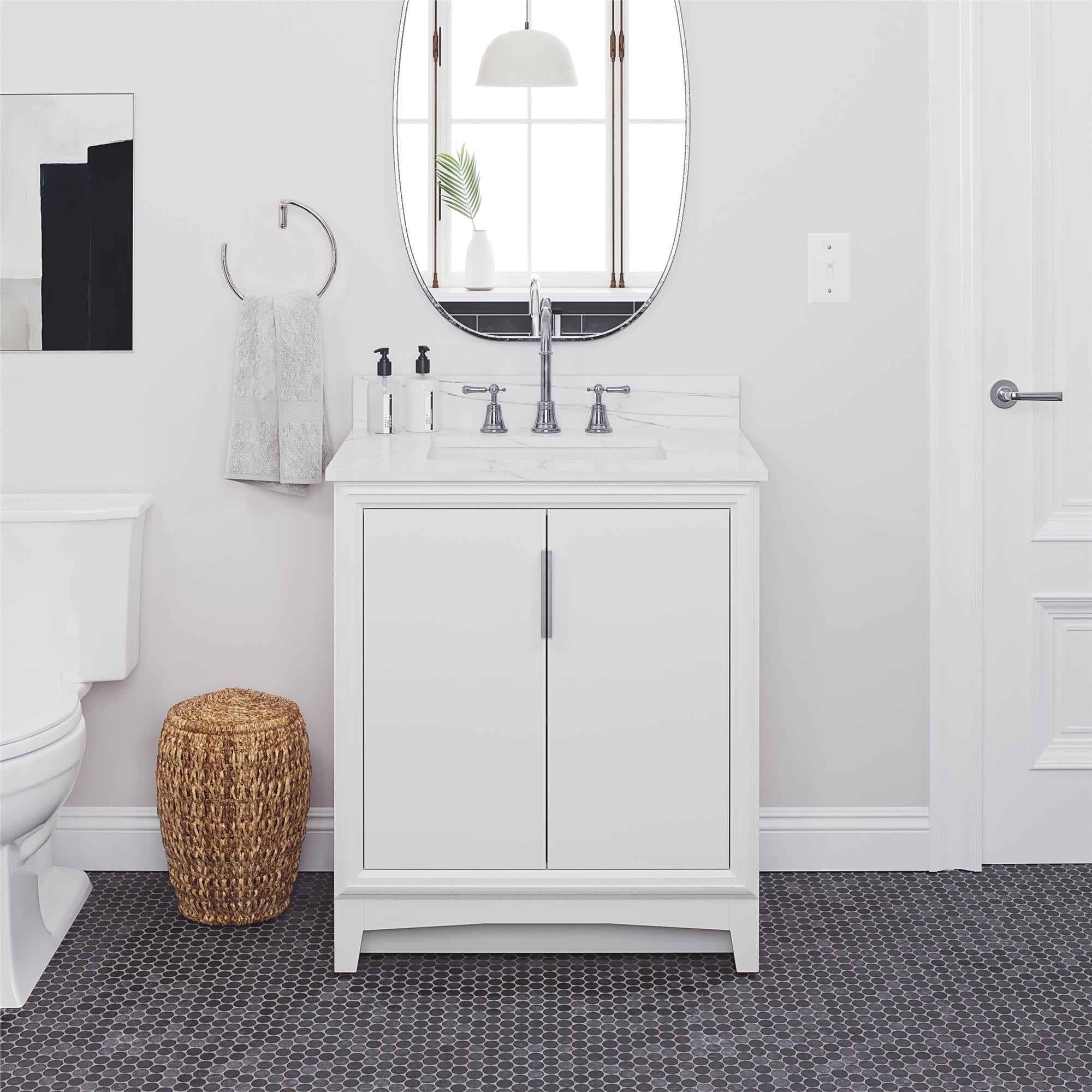 RealRooms Hannson 30" Bathroom Vanity with Sink - White - 30"