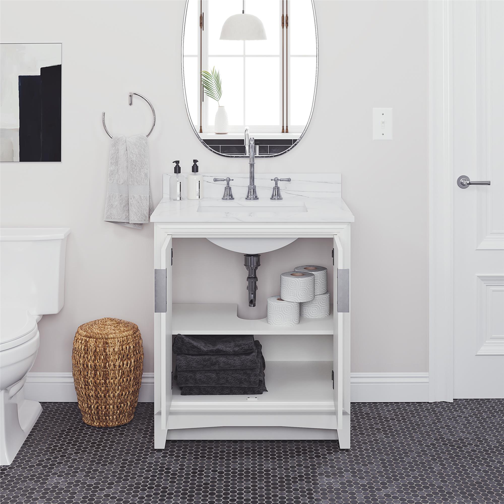 RealRooms Hannson 30" Bathroom Vanity with Sink - White - 30"