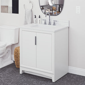 RealRooms Hannson 30" Bathroom Vanity with Sink - White - 30"
