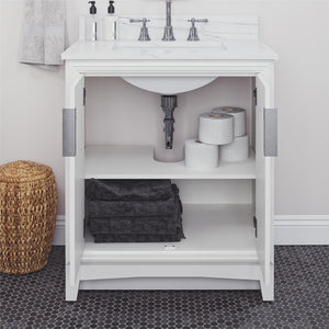 RealRooms Hannson 30" Bathroom Vanity with Sink - White - 30"